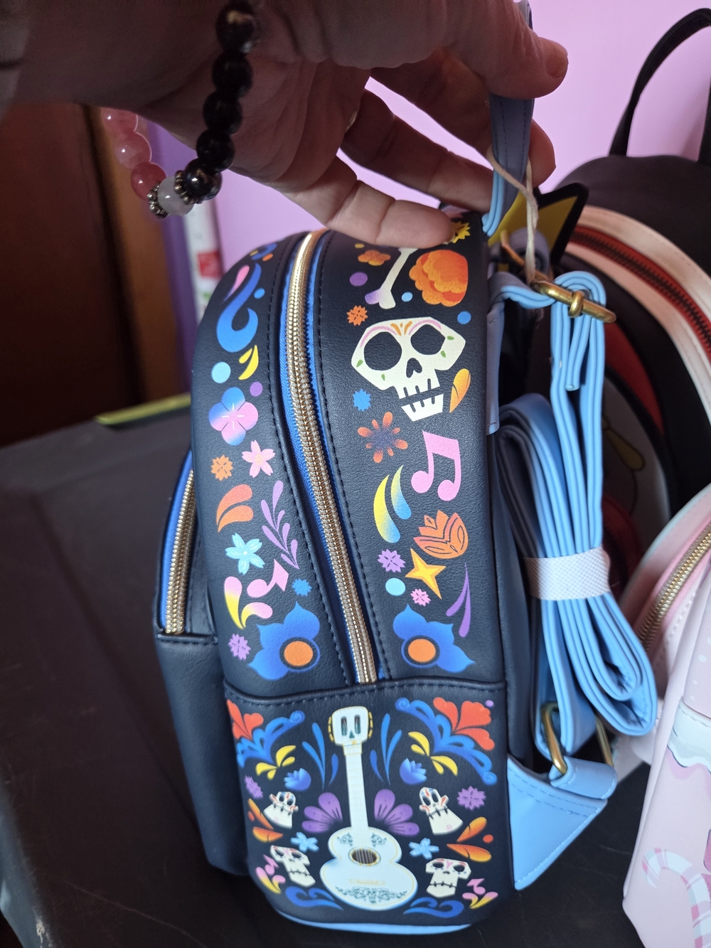 Loungefly Coco Mini Backpack - Black/Blue - Picture 2 of 4